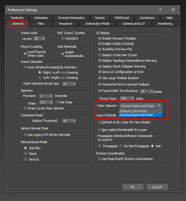Ds setup. Настройка интерфейса 3д Макс. 3ds Max настройка. 3ds Max Color Selector. 3ds Max preference settings.